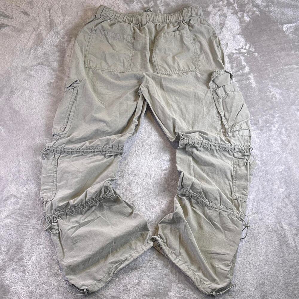 Y2K Aeropostale Parachute Cargo Pants Women’s Small Gray Ruched Utility Baggy